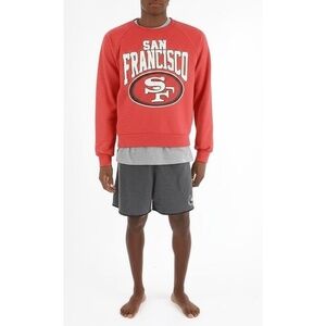 San Francisco 49ers Mens Red Crewneck Sweatshirt Size M Raglan Gameday